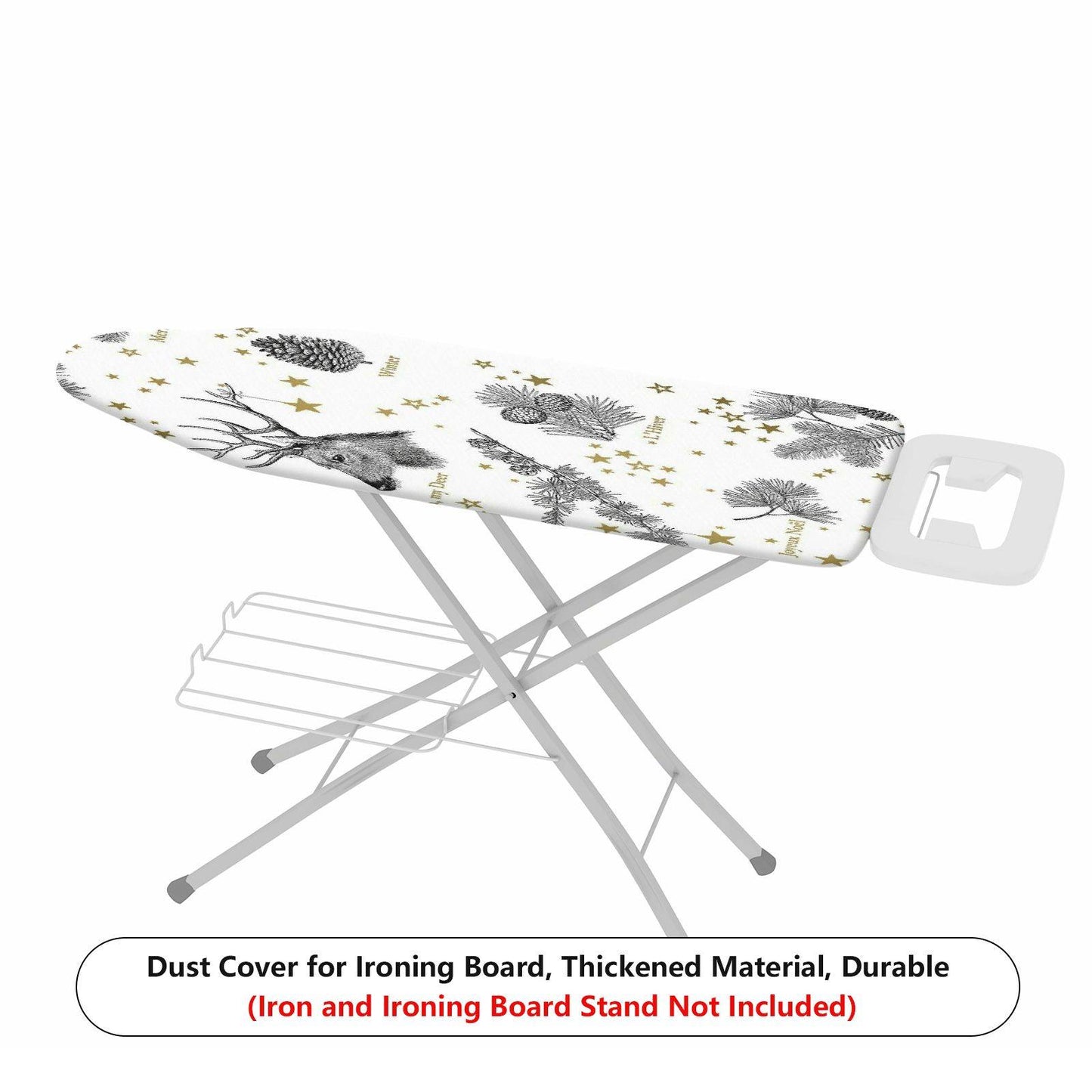 1-Piece Deer Christmas Stars  Ironing Board Cover, Universal Size, Without Board