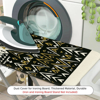 1-Piece Geometric Black Beige Pattern  Ironing Board Cover, Universal Size, Without Board