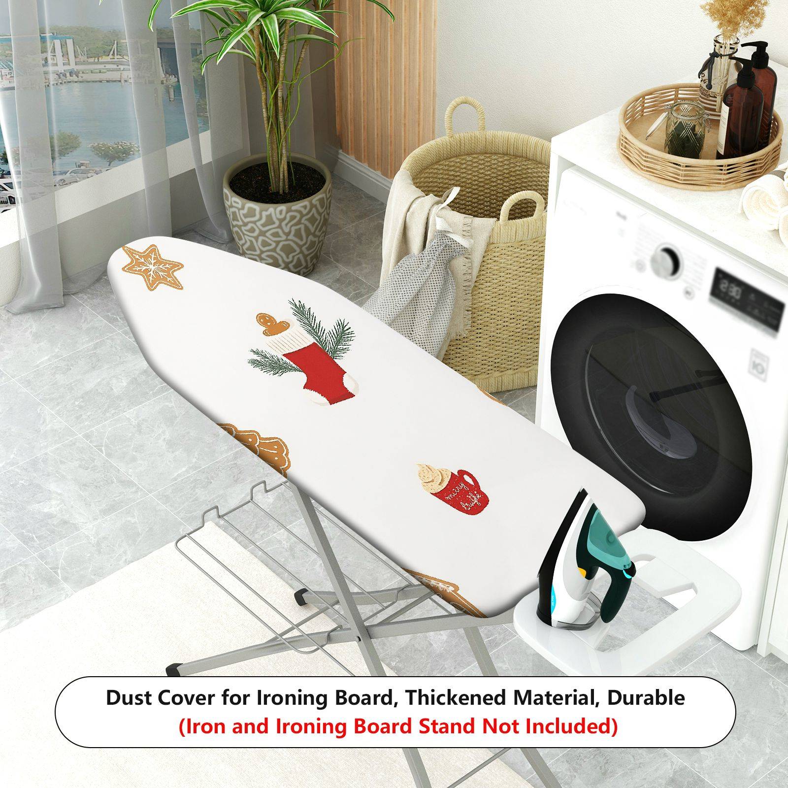 1-Piece Christmas Stocking Cookie Mug  Ironing Board Cover, Universal Size, Without Board