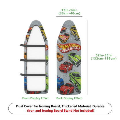 1-Piece Race Cars Colorful Fun  Ironing Board Cover, Universal Size, Without Board