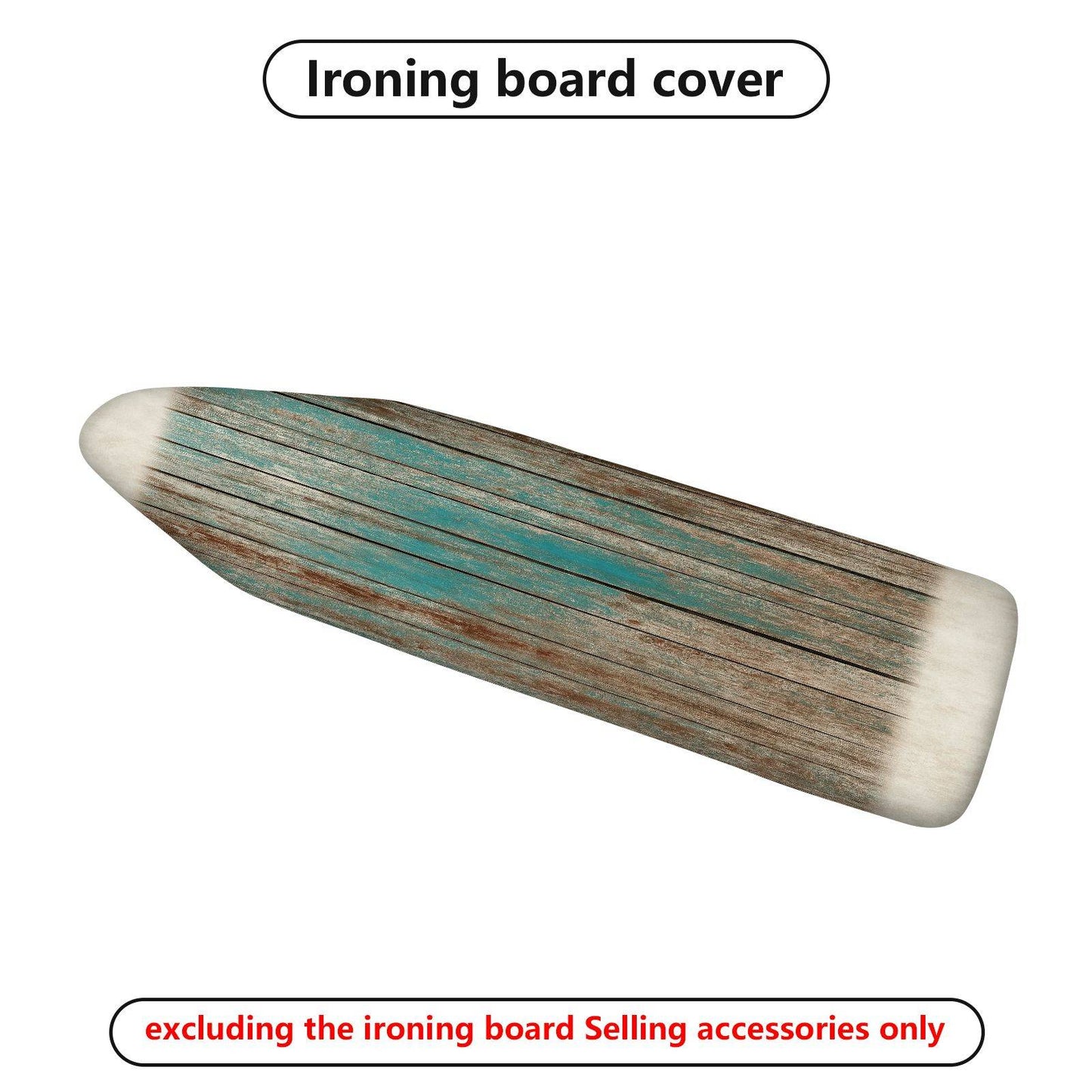 1-Piece Wood Grain Rustic Blue Brown  Ironing Board Cover, Universal Size, Without Board