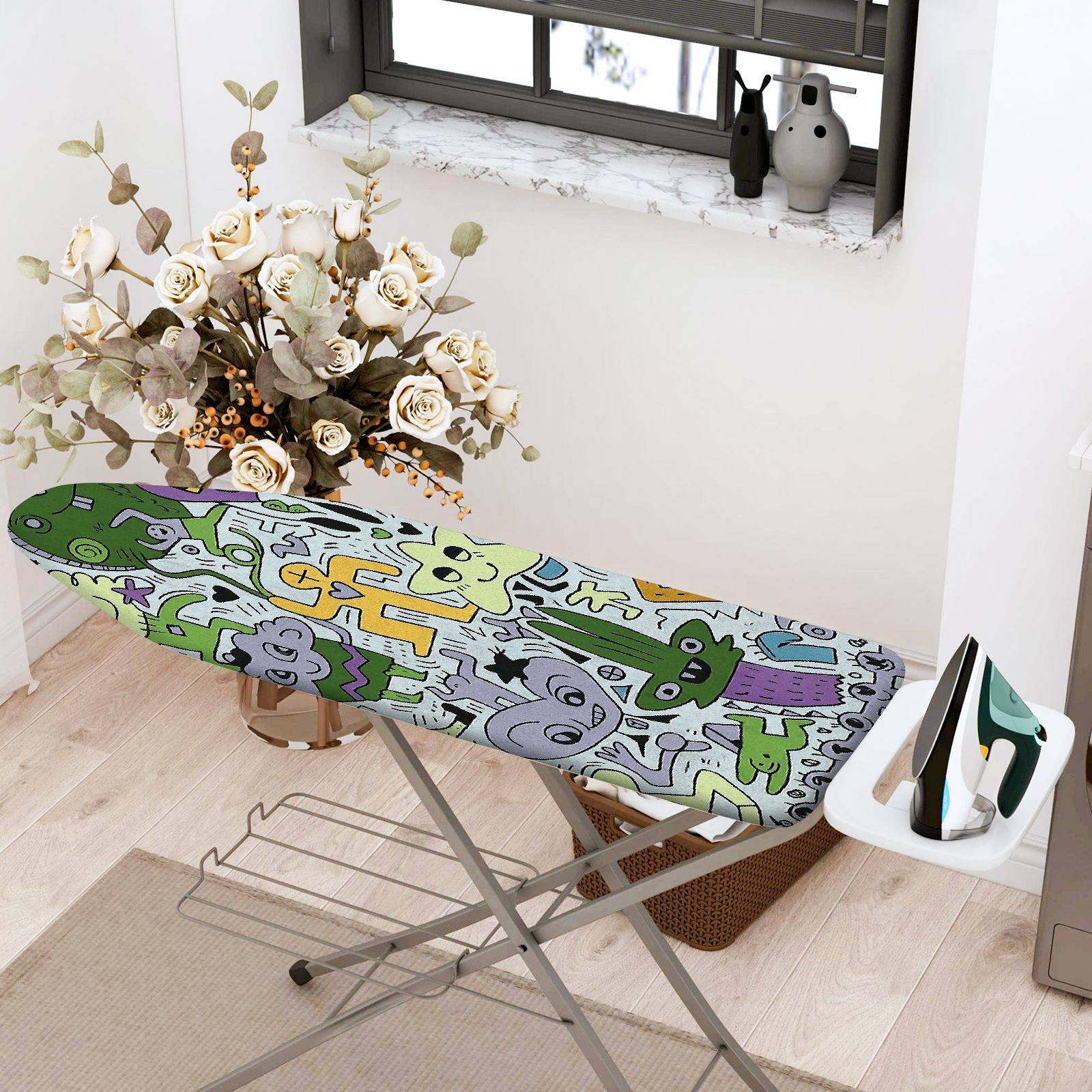 1-Piece Colorful Fun  Ironing Board Cover, Universal Size, Without Board