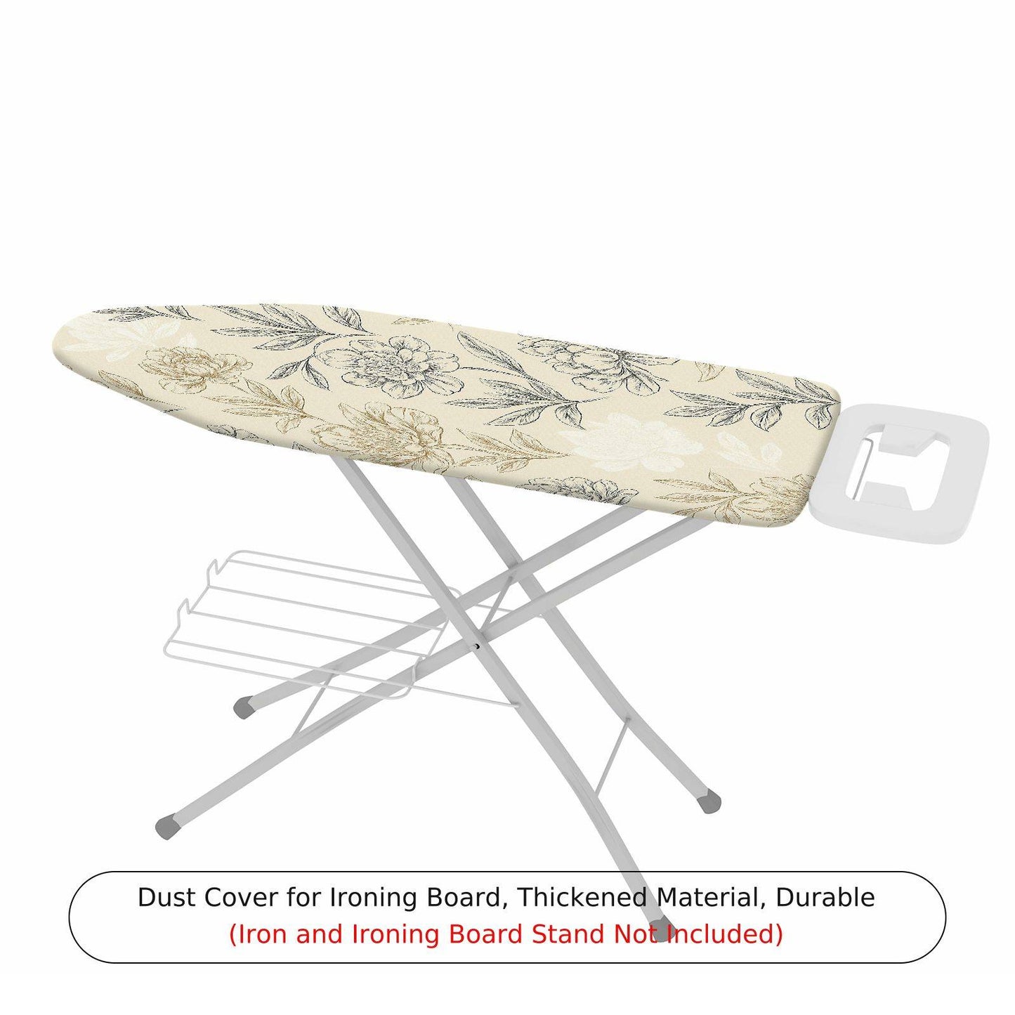 1-Piece Floral Pattern Beige Leaf  Ironing Board Cover, Universal Size, Without Board