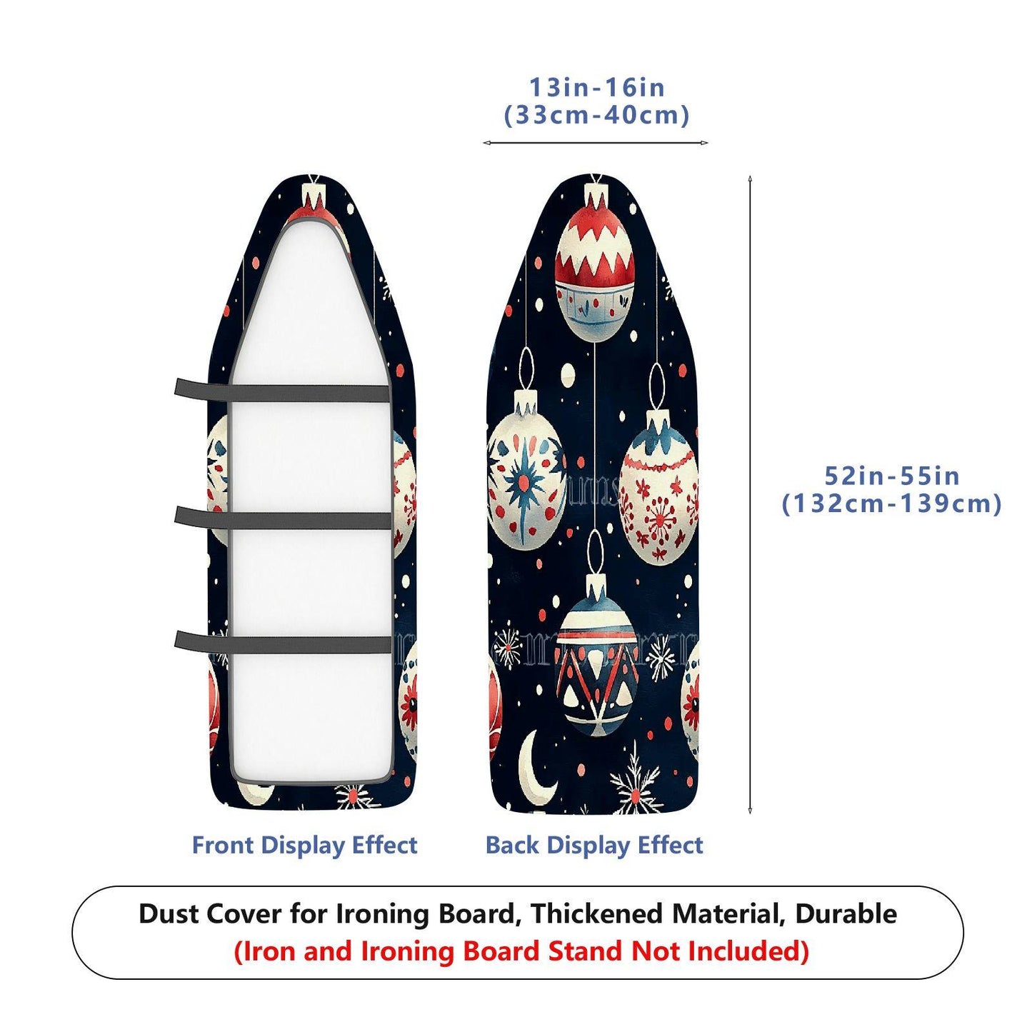 1-Piece Christmas Ornament Ball Snowflake  Ironing Board Cover, Universal Size, Without Board