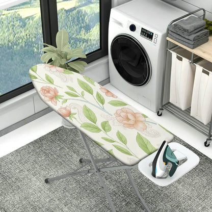 1-Piece Floral Leaf Pattern Beige  Ironing Board Cover, Universal Size, Without Board