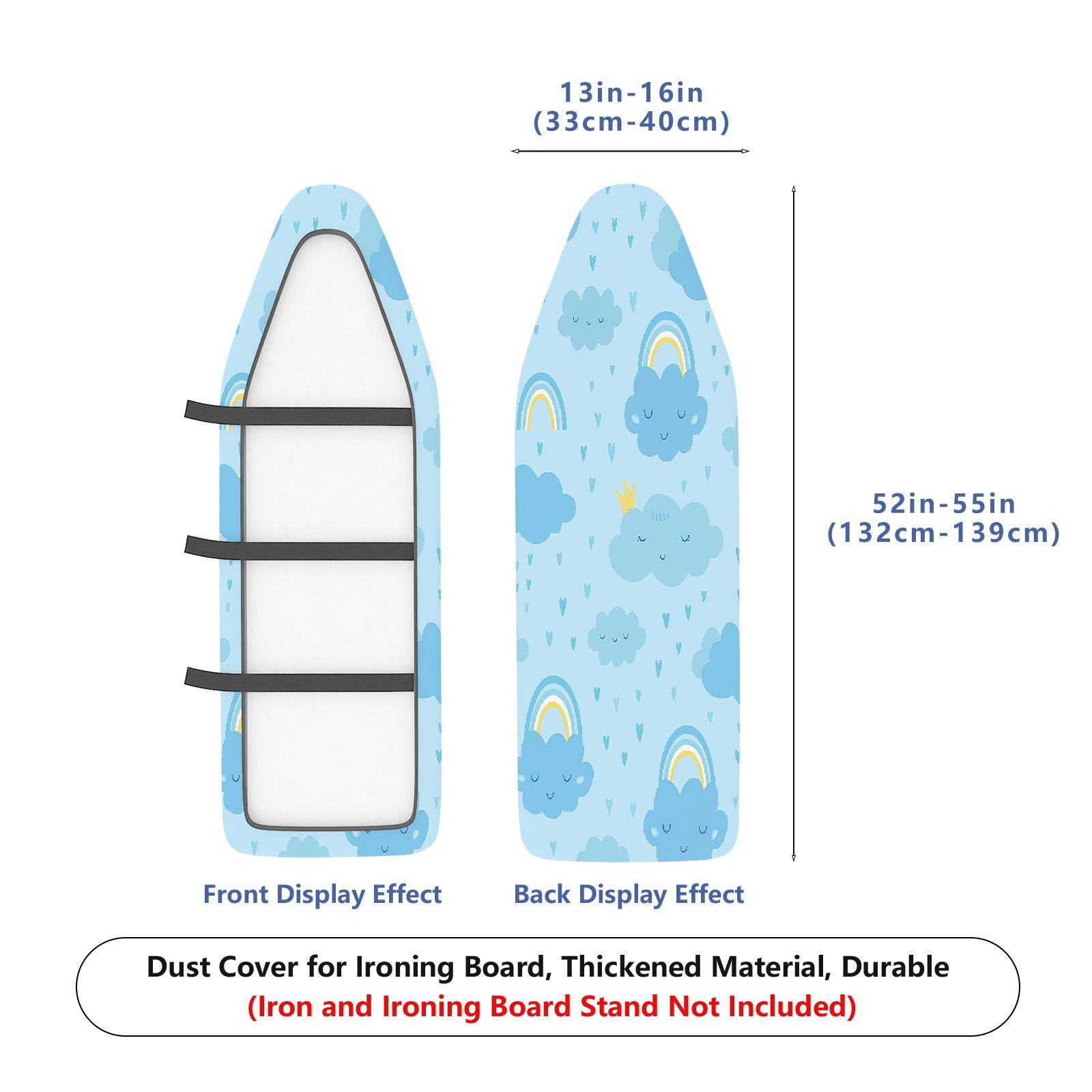 1-Piece Cloud Rainbow Cute  Ironing Board Cover, Universal Size, Without Board