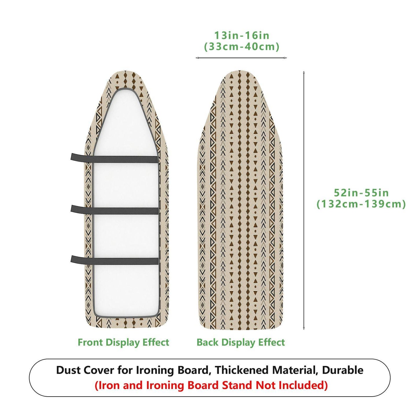 1-Piece Geometric Striped Beige  Ironing Board Cover, Universal Size, Without Board