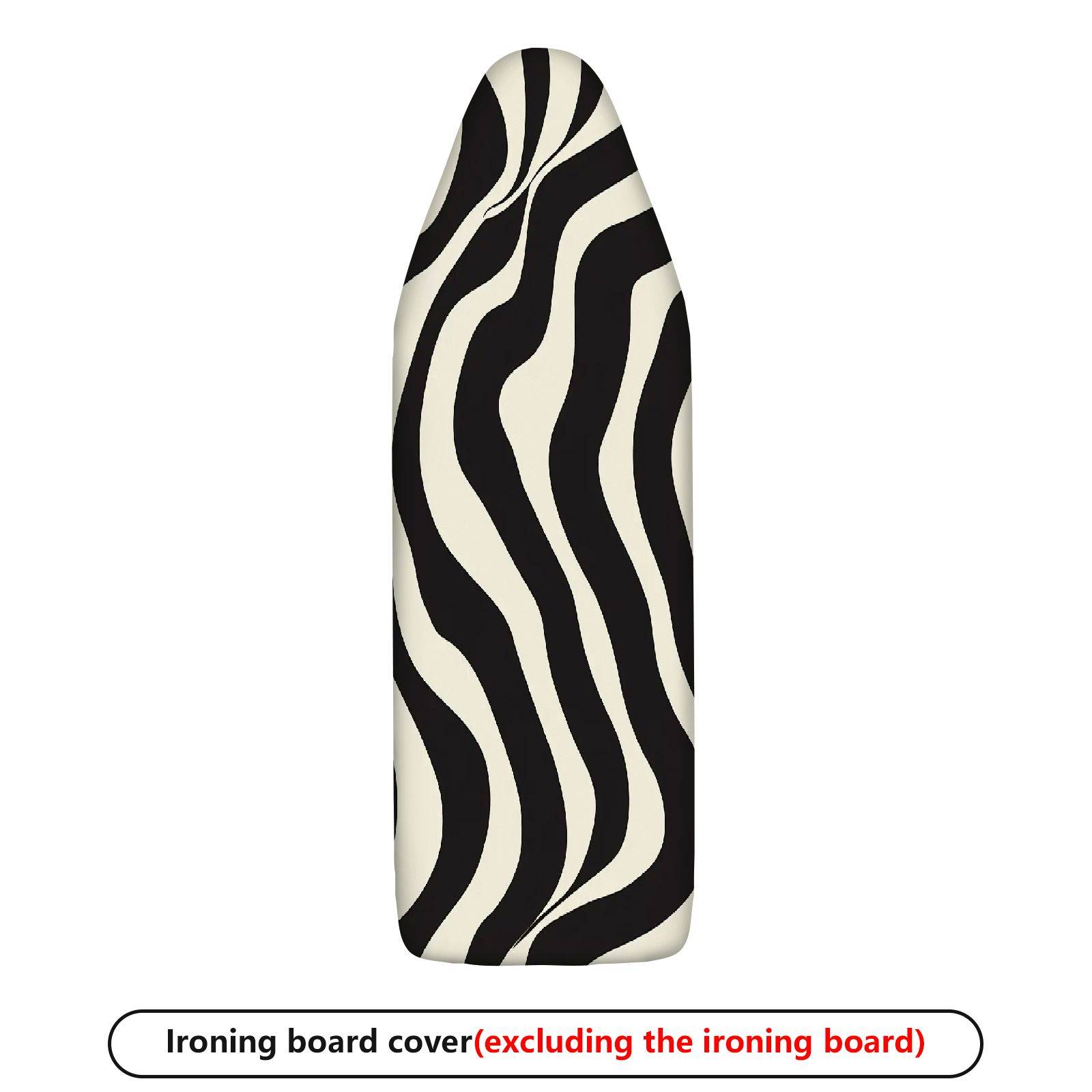 1-Piece Zebra Pattern Black White  Ironing Board Cover, Universal Size, Without Board