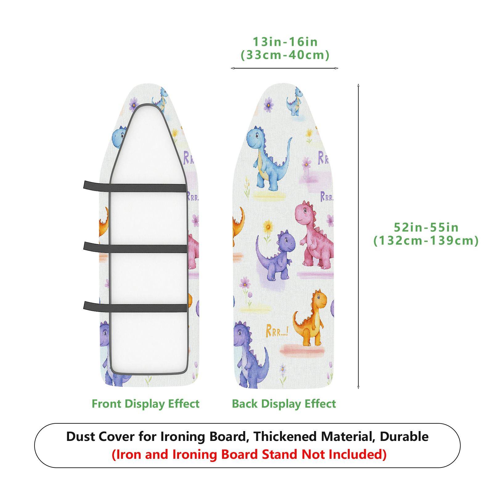 1-Piece Dinosaur Colorful Fun  Ironing Board Cover, Universal Size, Without Board