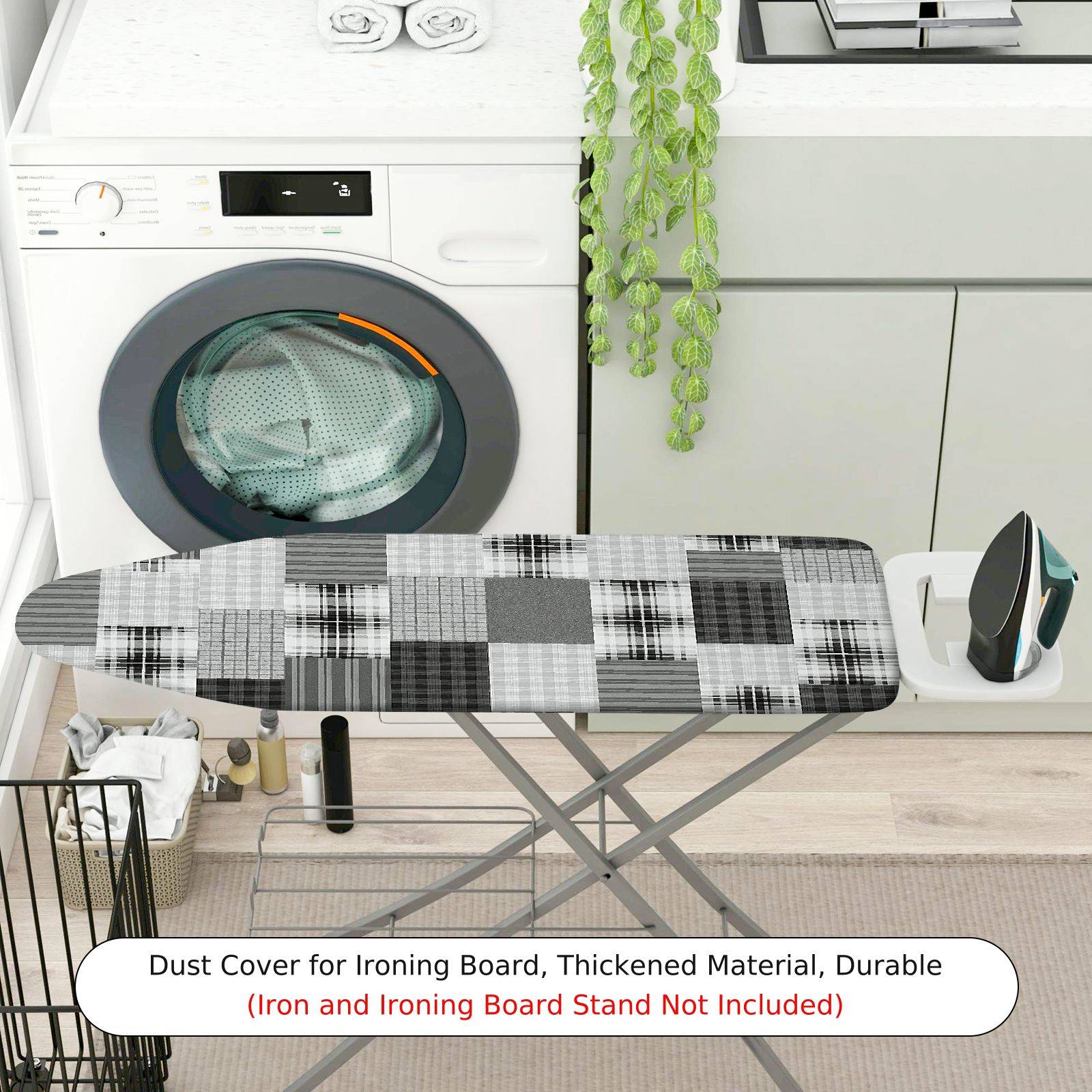 1-Piece Checkered Plaid Patterned  Ironing Board Cover, Universal Size, Without Board