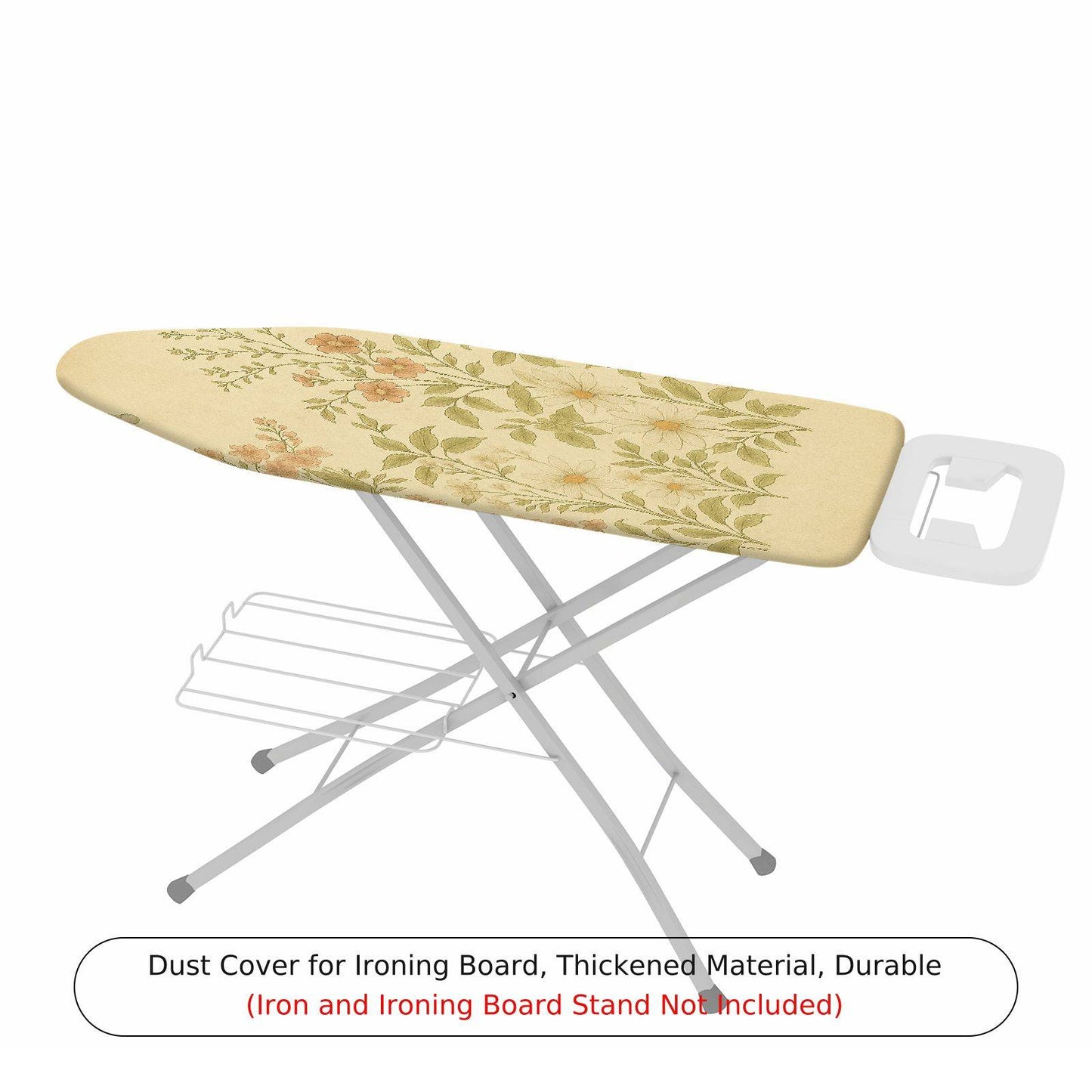 1-Piece Floral Pattern Beige Green  Ironing Board Cover, Universal Size, Without Board