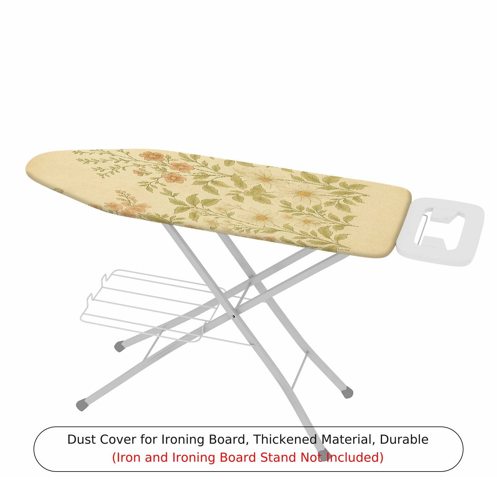 1-Piece Floral Pattern Beige Green  Ironing Board Cover, Universal Size, Without Board