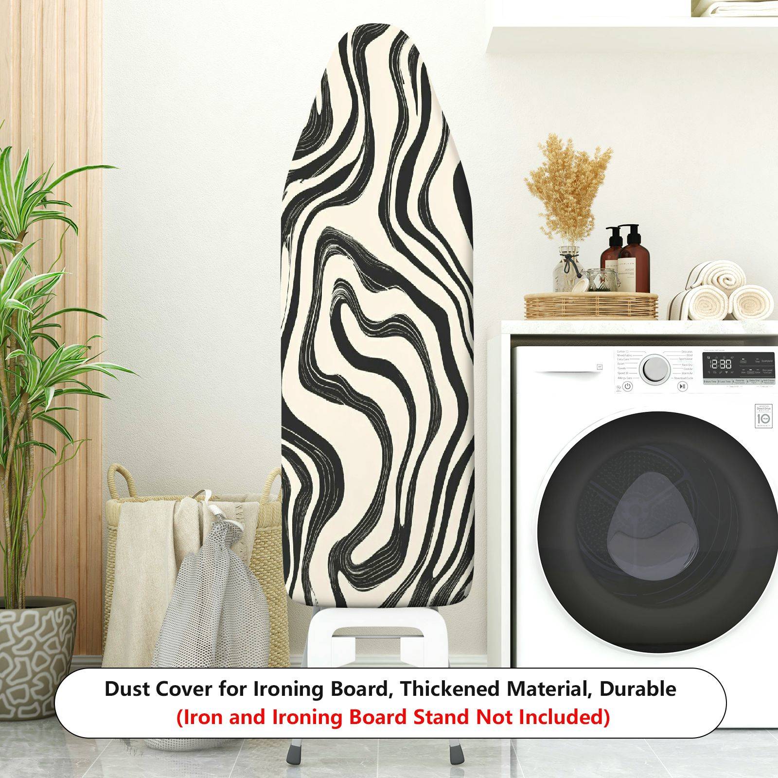1-Piece Abstract Black White Geometric  Ironing Board Cover, Universal Size, Without Board