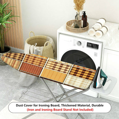 1-Piece Plaid Brown Beige  Ironing Board Cover, Universal Size, Without Board