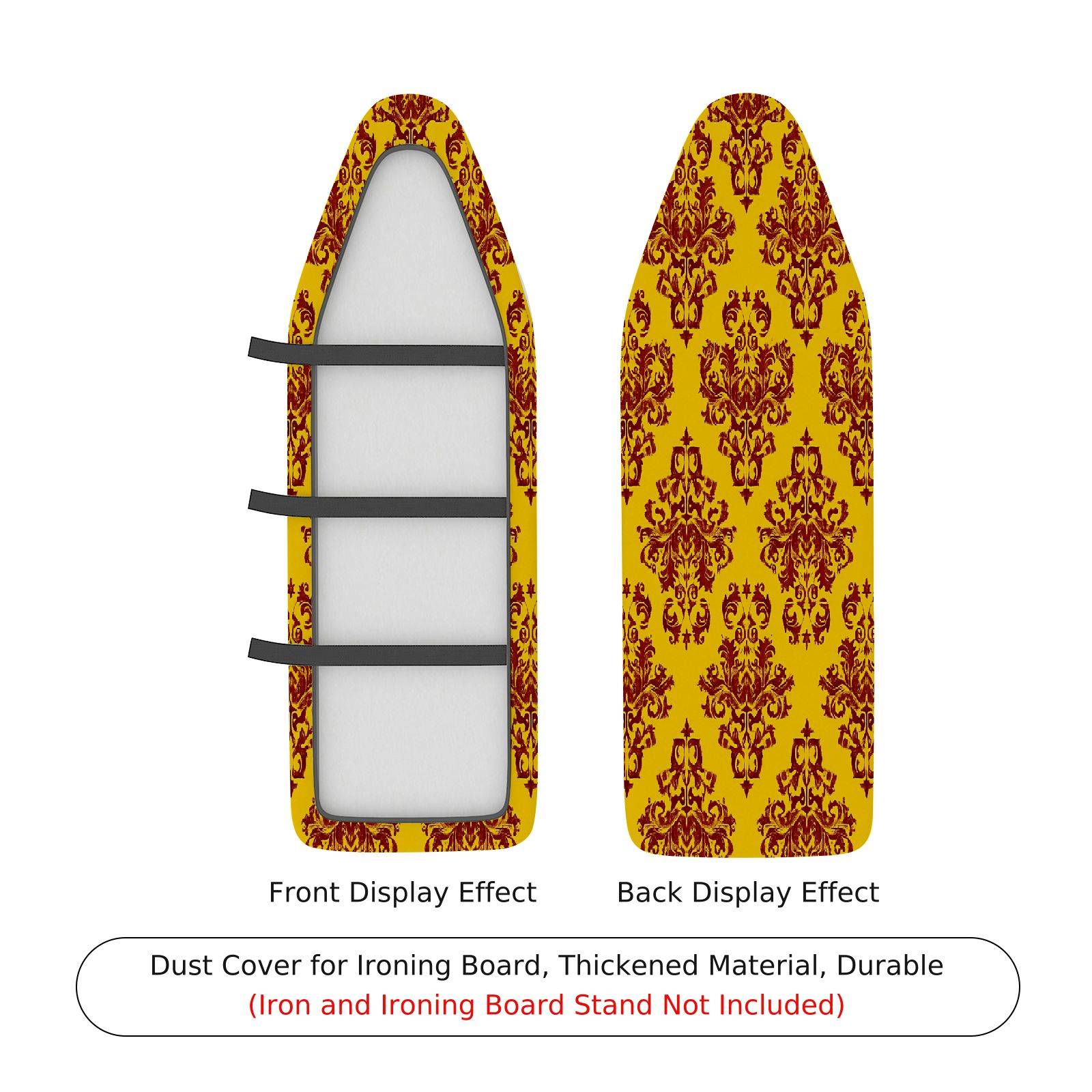 1-Piece Yellow Red Pattern Decorative Classic  Ironing Board Cover, Universal Size, Without Board