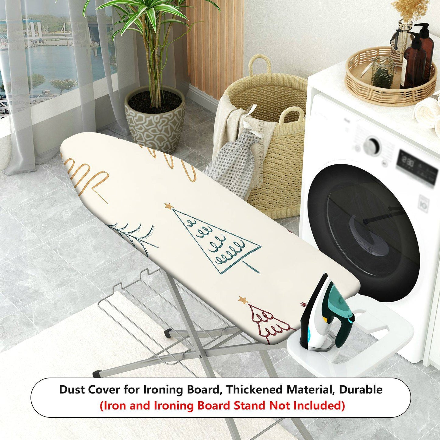 1-Piece Christmas Tree Pattern Holiday Season  Ironing Board Cover, Universal Size, Without Board