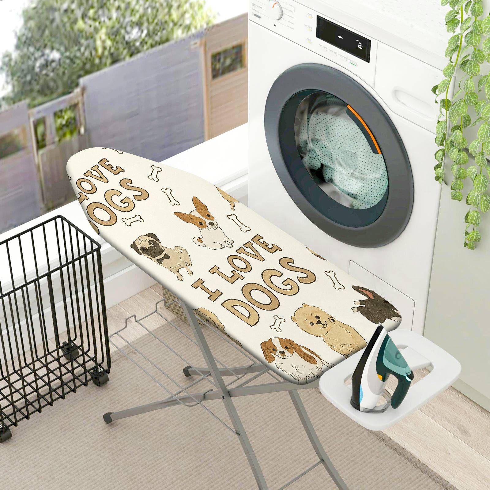 1-Piece Dog Bone Fun  Ironing Board Cover, Universal Size, Without Board