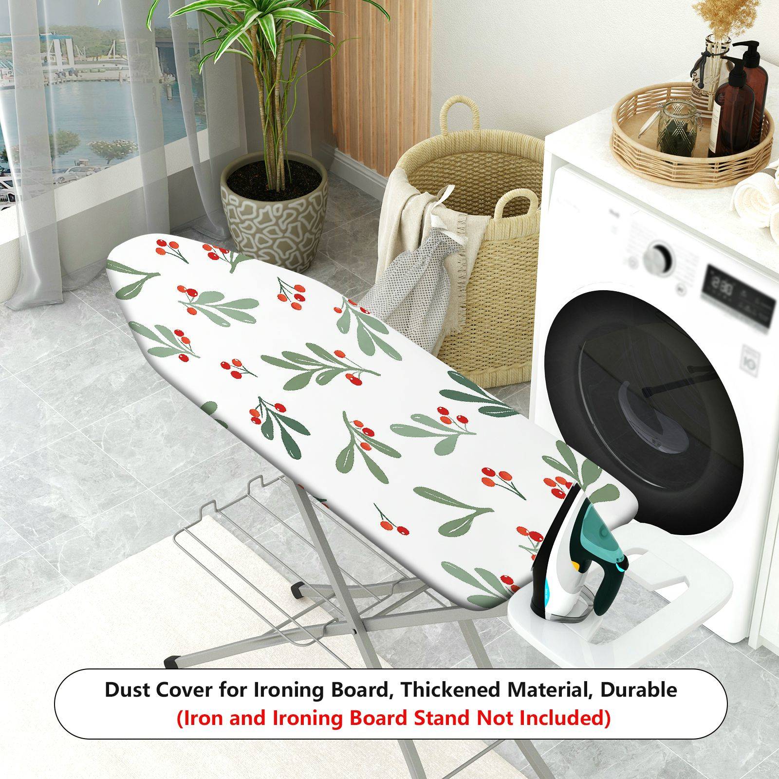 1-Piece Berry Leaf Christmas New Year  Ironing Board Cover, Universal Size, Without Board