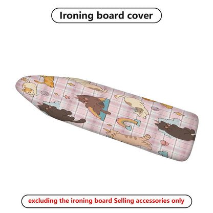 1-Piece Cat Rainbow Plaid  Ironing Board Cover, Universal Size, Without Board