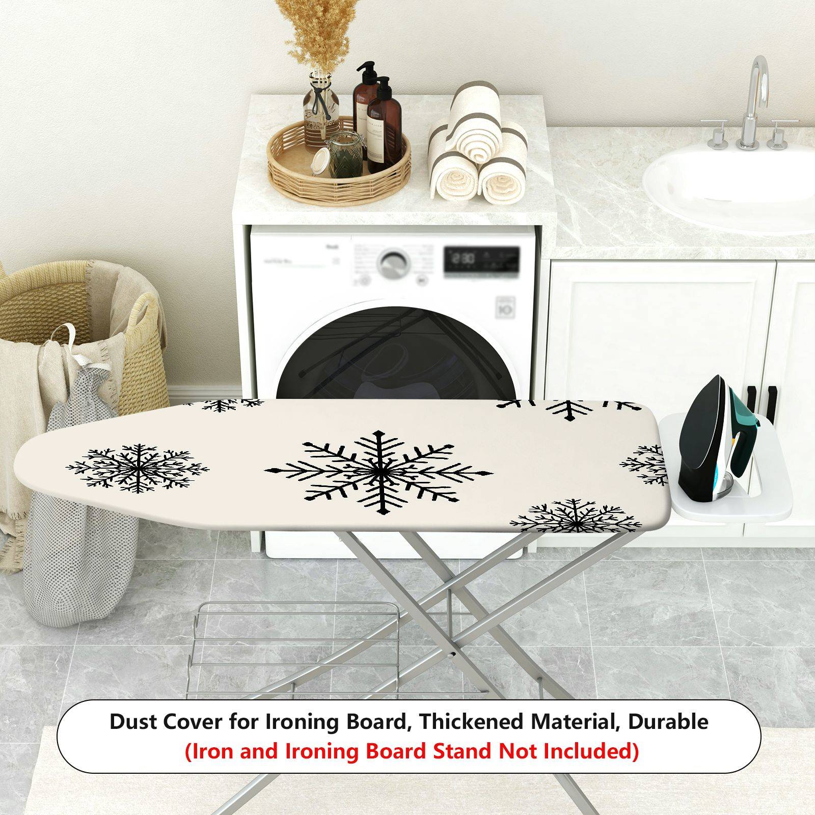 1-Piece Snowflake Pattern Christmas Winter  Ironing Board Cover, Universal Size, Without Board