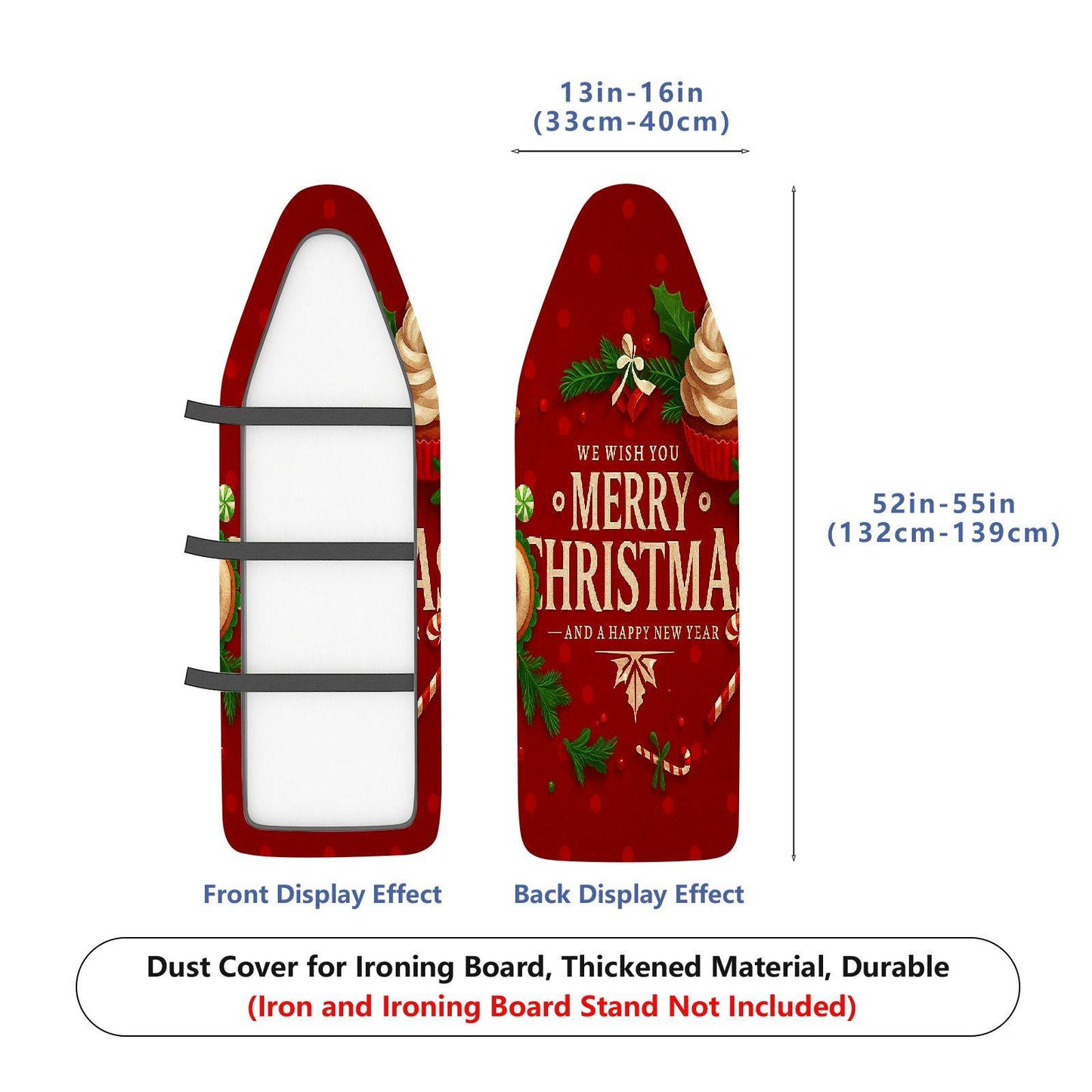 1-Piece Christmas Holiday Festive  Ironing Board Cover, Universal Size, Without Board