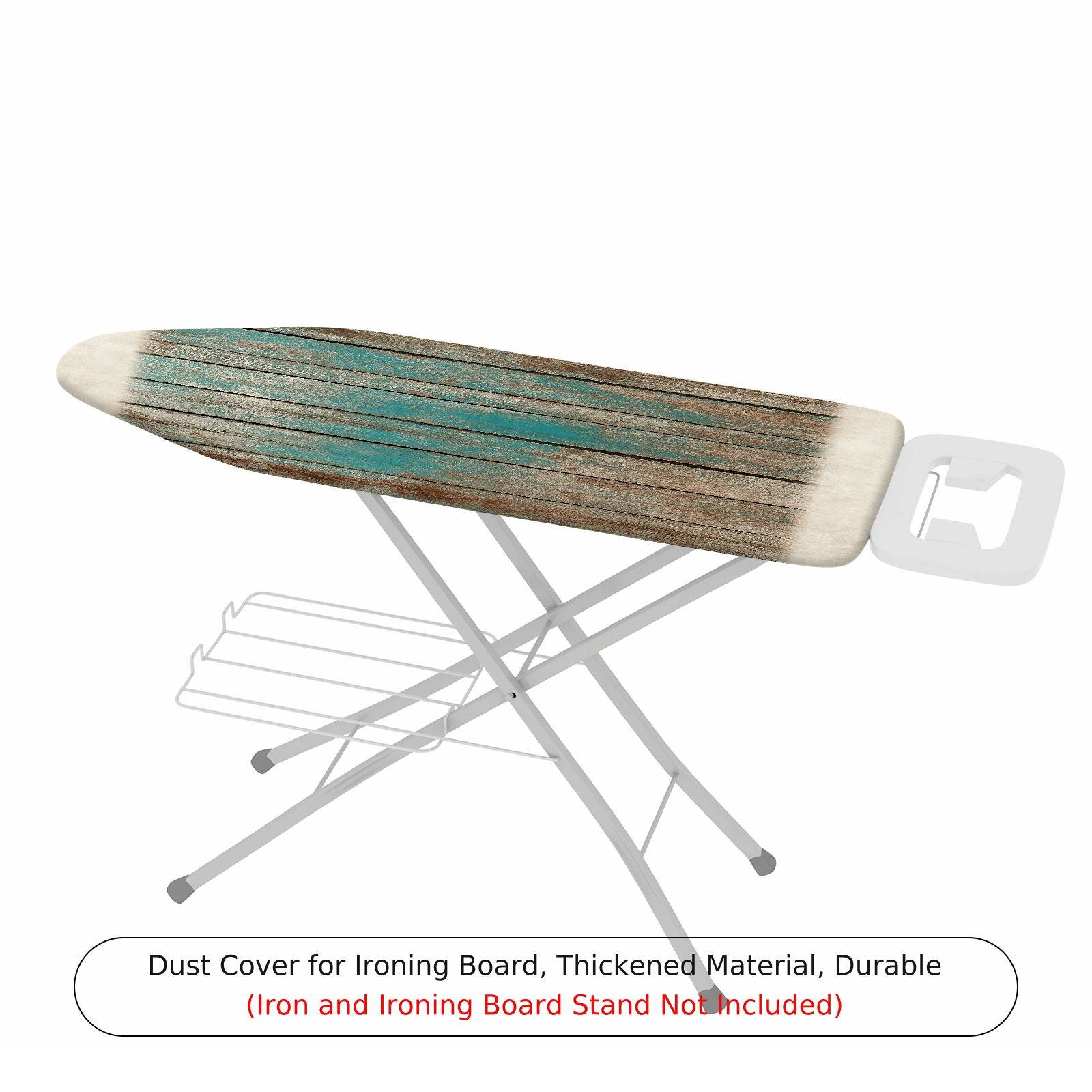 1-Piece Wood Grain Rustic Blue Brown  Ironing Board Cover, Universal Size, Without Board