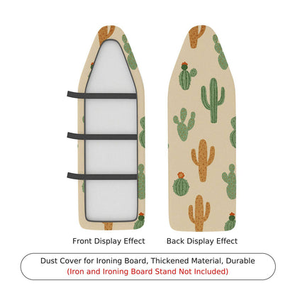 1-Piece Cactus Pattern Green Beige  Ironing Board Cover, Universal Size, Without Board