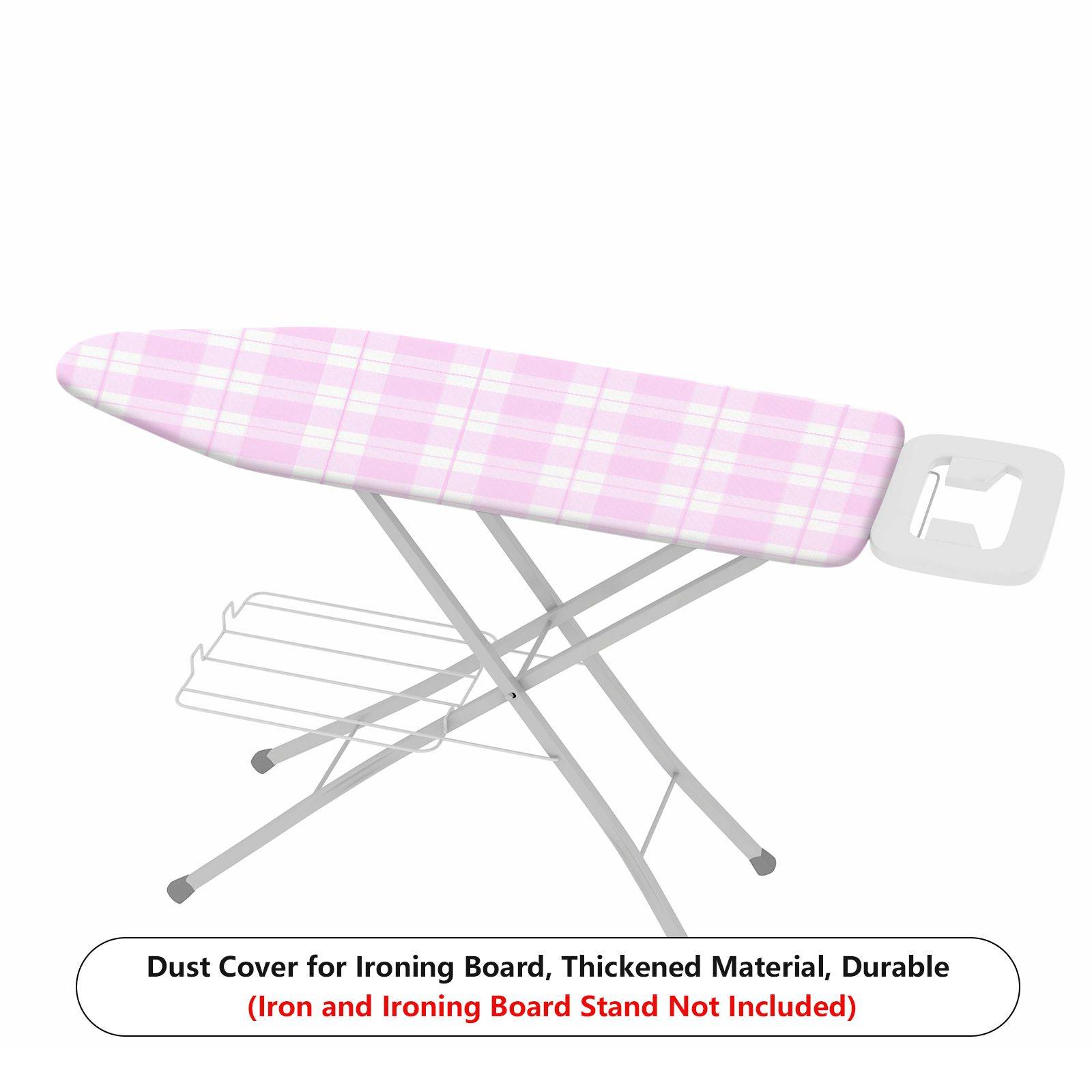 1-Piece Pink Plaid Checkered  Ironing Board Cover, Universal Size, Without Board