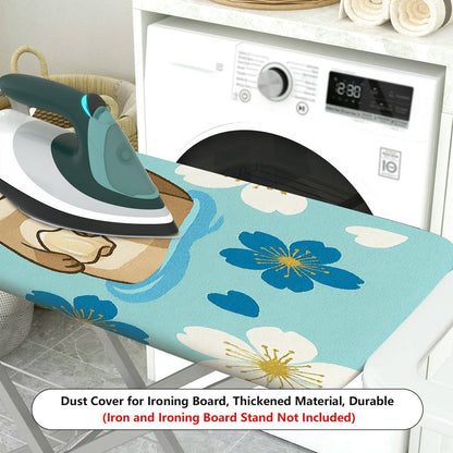1-Piece Cute Otter Flower Pattern Blue  Ironing Board Cover, Universal Size, Without Board