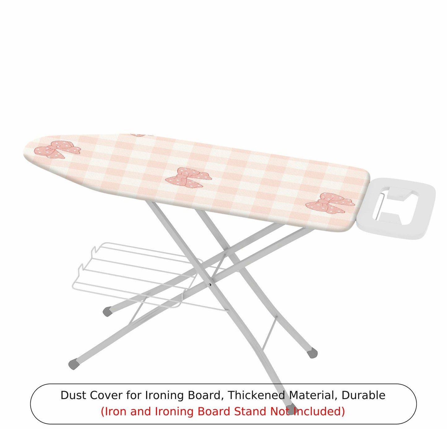 1-Piece Plaid Pink Bow  Ironing Board Cover, Universal Size, Without Board