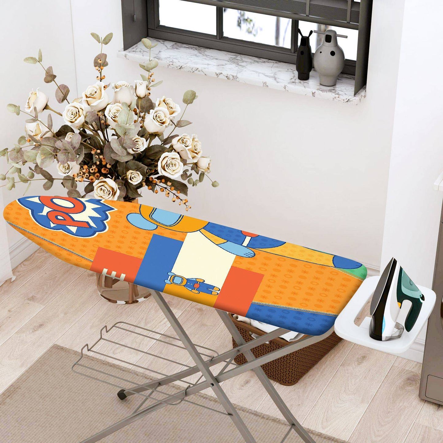 1-Piece Robot Fun  Ironing Board Cover, Universal Size, Without Board