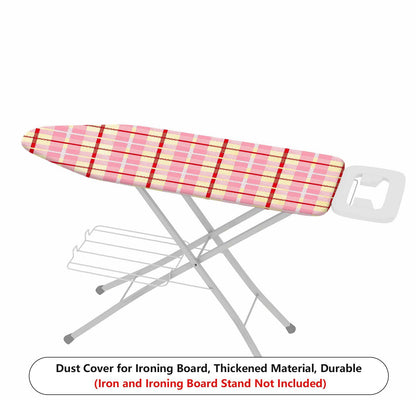 1-Piece Plaid Checkered Pink  Ironing Board Cover, Universal Size, Without Board