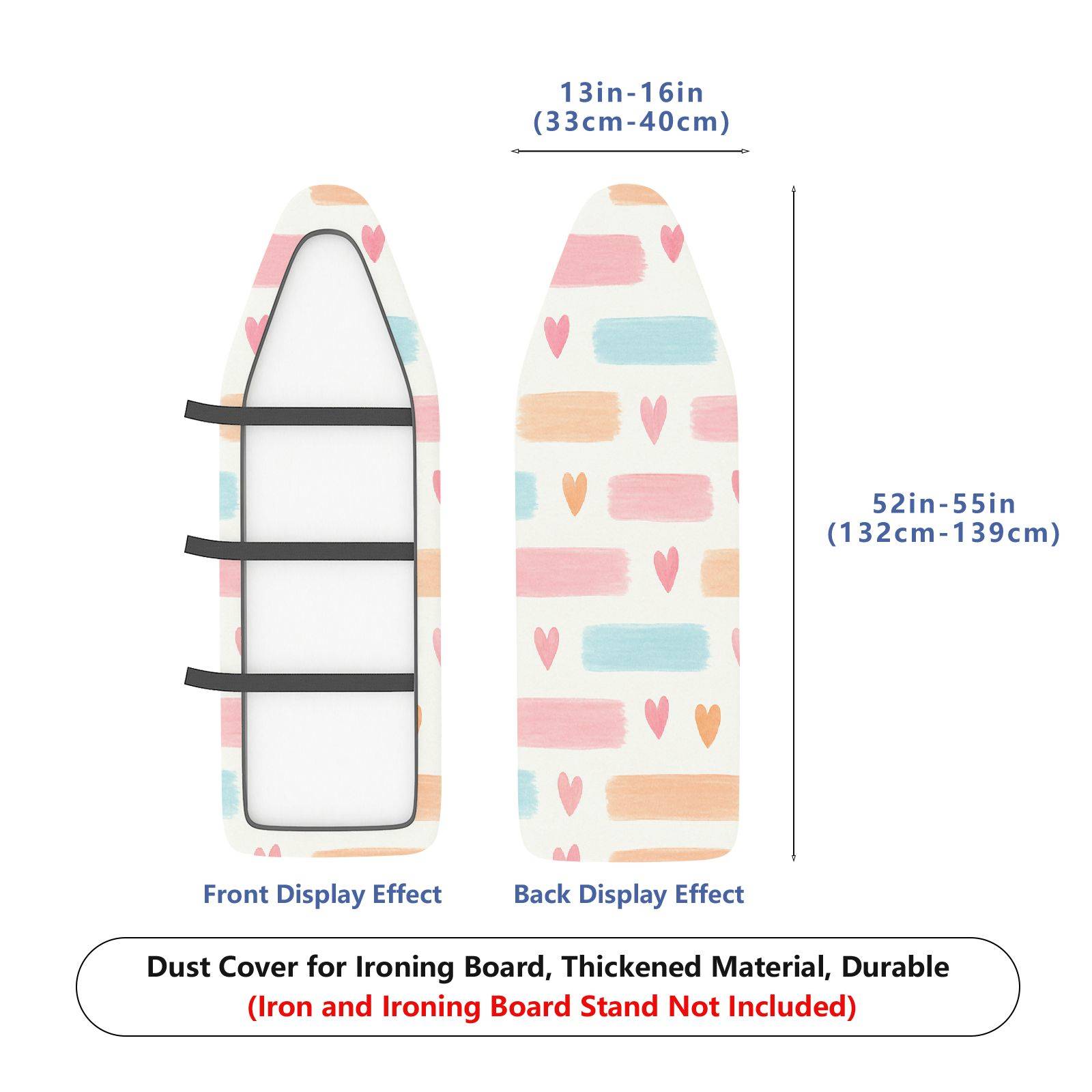 1-Piece Colorful Heart Pattern Cute Design  Ironing Board Cover, Universal Size, Without Board