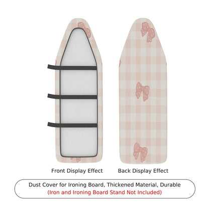 1-Piece Plaid Pink Bow  Ironing Board Cover, Universal Size, Without Board