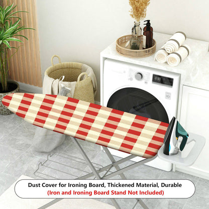 1-Piece Red Plaid Checkered Pattern  Ironing Board Cover, Universal Size, Without Board