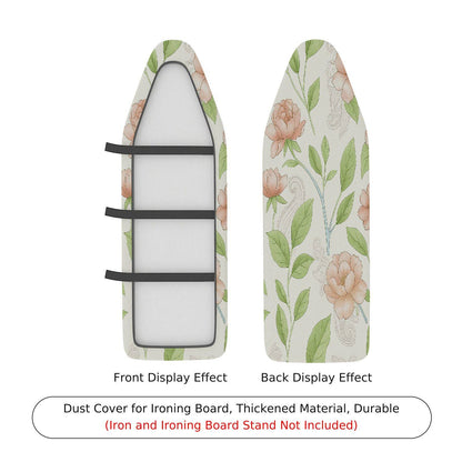 1-Piece Floral Leaf Pattern Beige  Ironing Board Cover, Universal Size, Without Board
