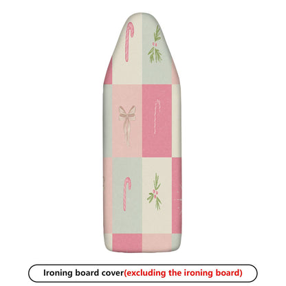 1-Piece Christmas Candy Cane Mistletoe Bow  Ironing Board Cover, Universal Size, Without Board
