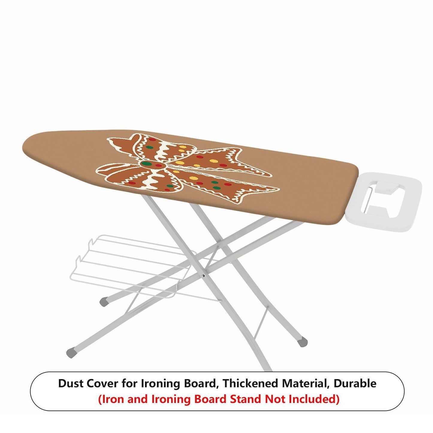 1-Piece Gingerbread Bow Ribbon Christmas  Ironing Board Cover, Universal Size, Without Board