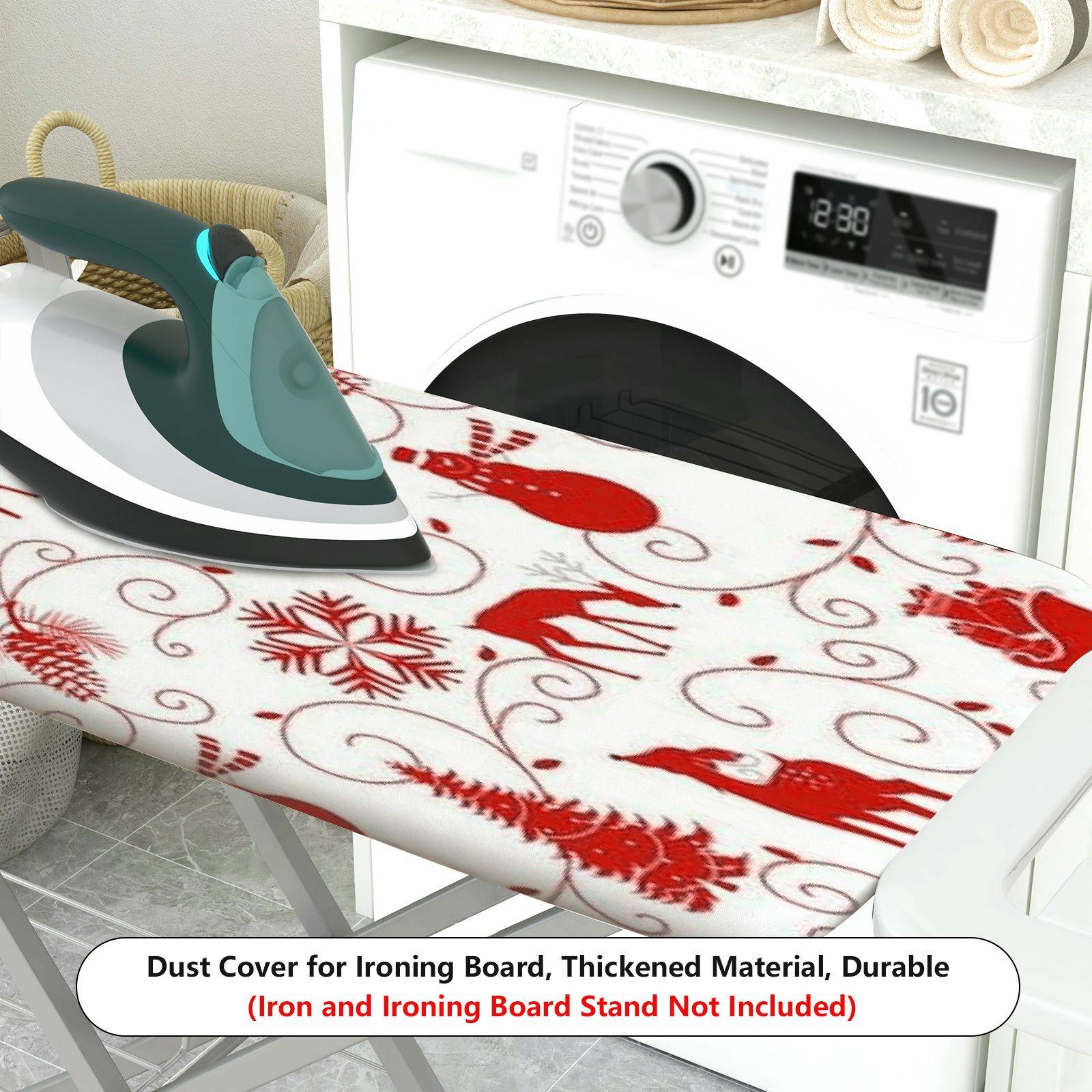 1-Piece Christmas Reindeer Snowflake  Ironing Board Cover, Universal Size, Without Board