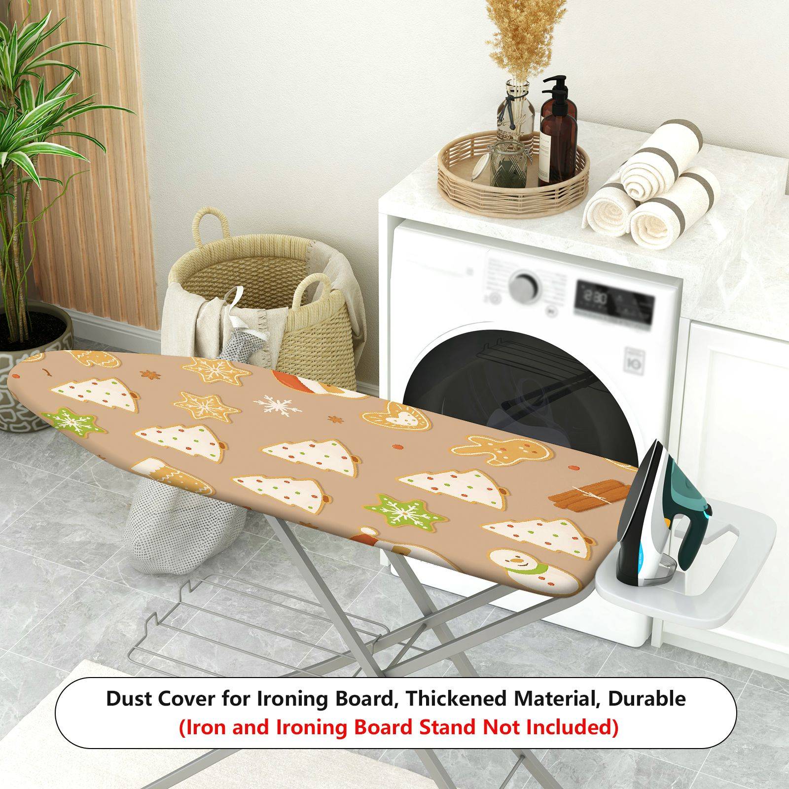 1-Piece Christmas Cookies Santa  Ironing Board Cover, Universal Size, Without Board