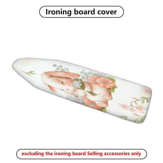 1-Piece Cute Bunny Floral Pastel  Ironing Board Cover, Universal Size, Without Board