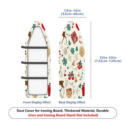 1-Piece Christmas Deer Bell  Ironing Board Cover, Universal Size, Without Board