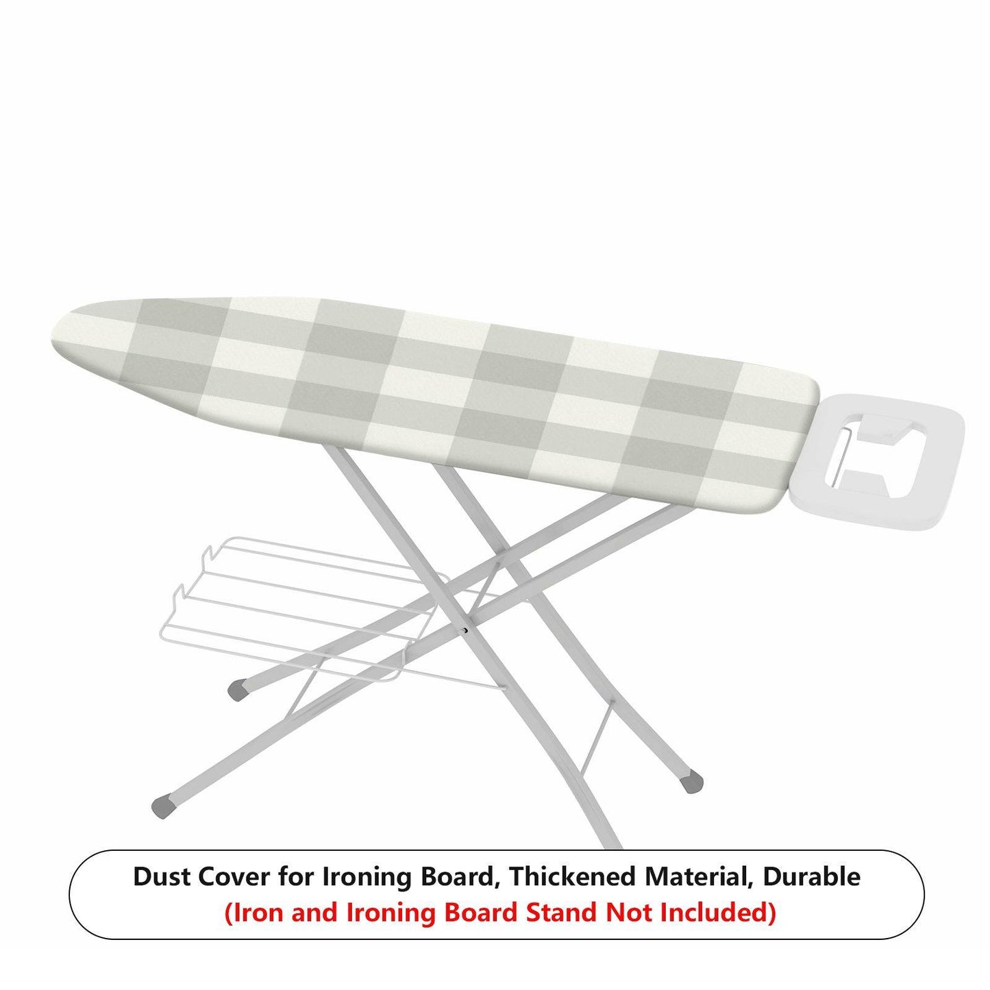 1-Piece Plaid Checkered Grey  Ironing Board Cover, Universal Size, Without Board