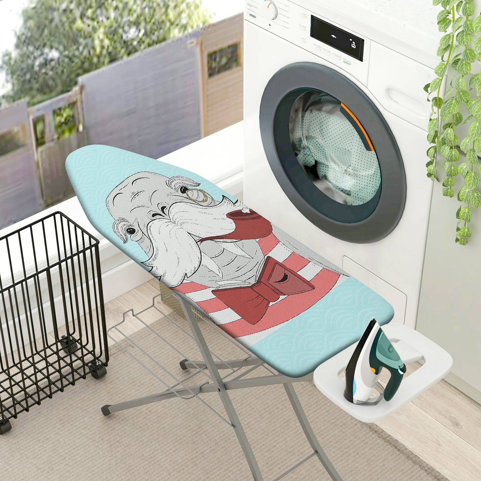 1-Piece Christmas Santa Claus  Ironing Board Cover, Universal Size, Without Board