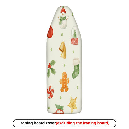 1-Piece Christmas Snowman Gingerbread  Ironing Board Cover, Universal Size, Without Board