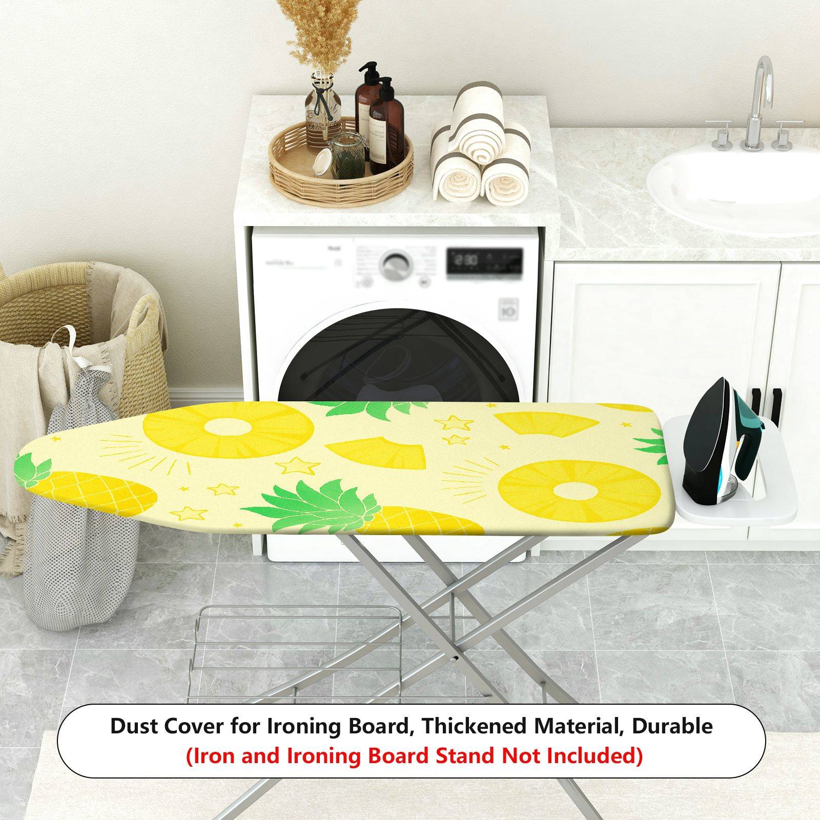 1-Piece Pineapple Fruit Yellow  Ironing Board Cover, Universal Size, Without Board
