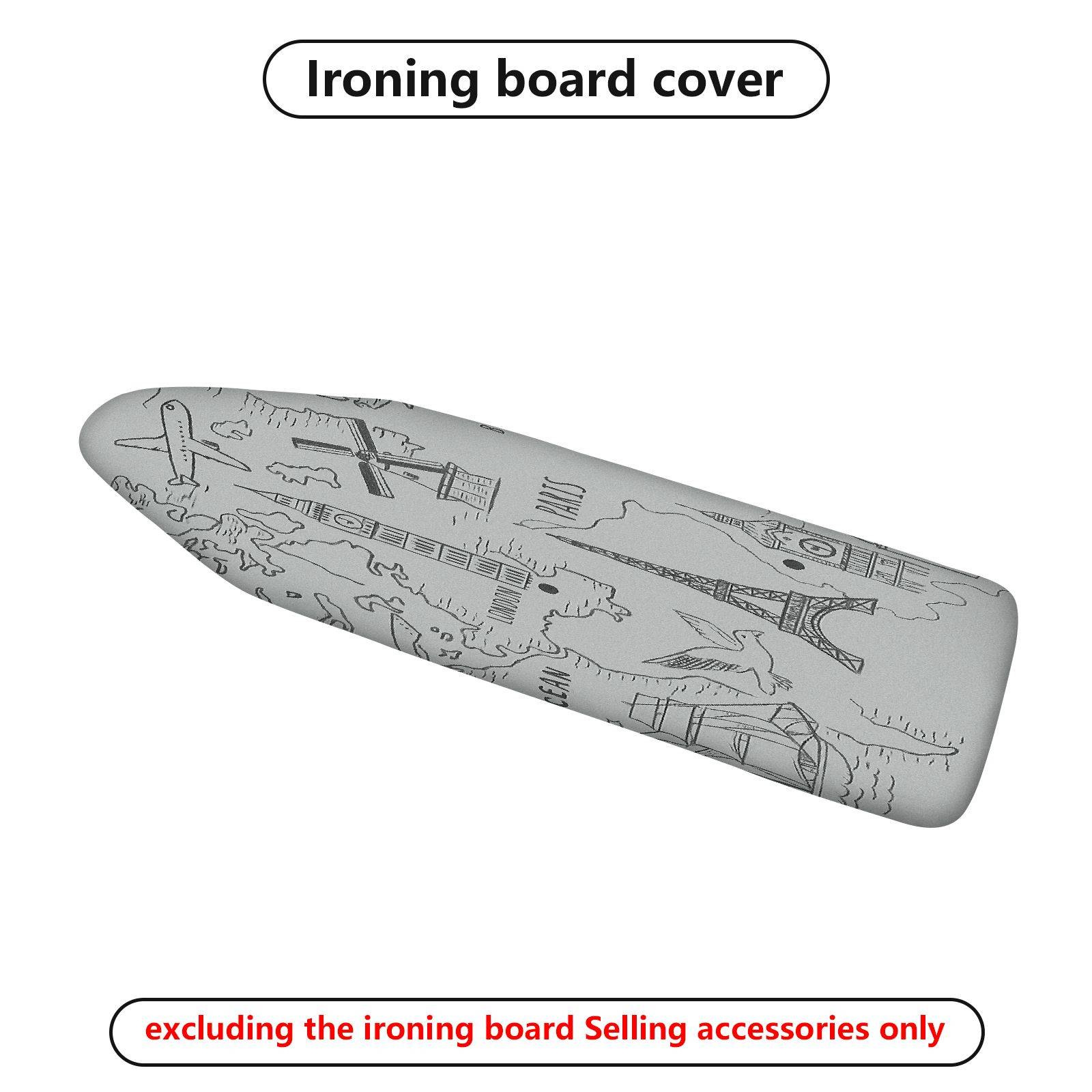 1-Piece World Architectural Travel Iconic  Ironing Board Cover, Universal Size, Without Board