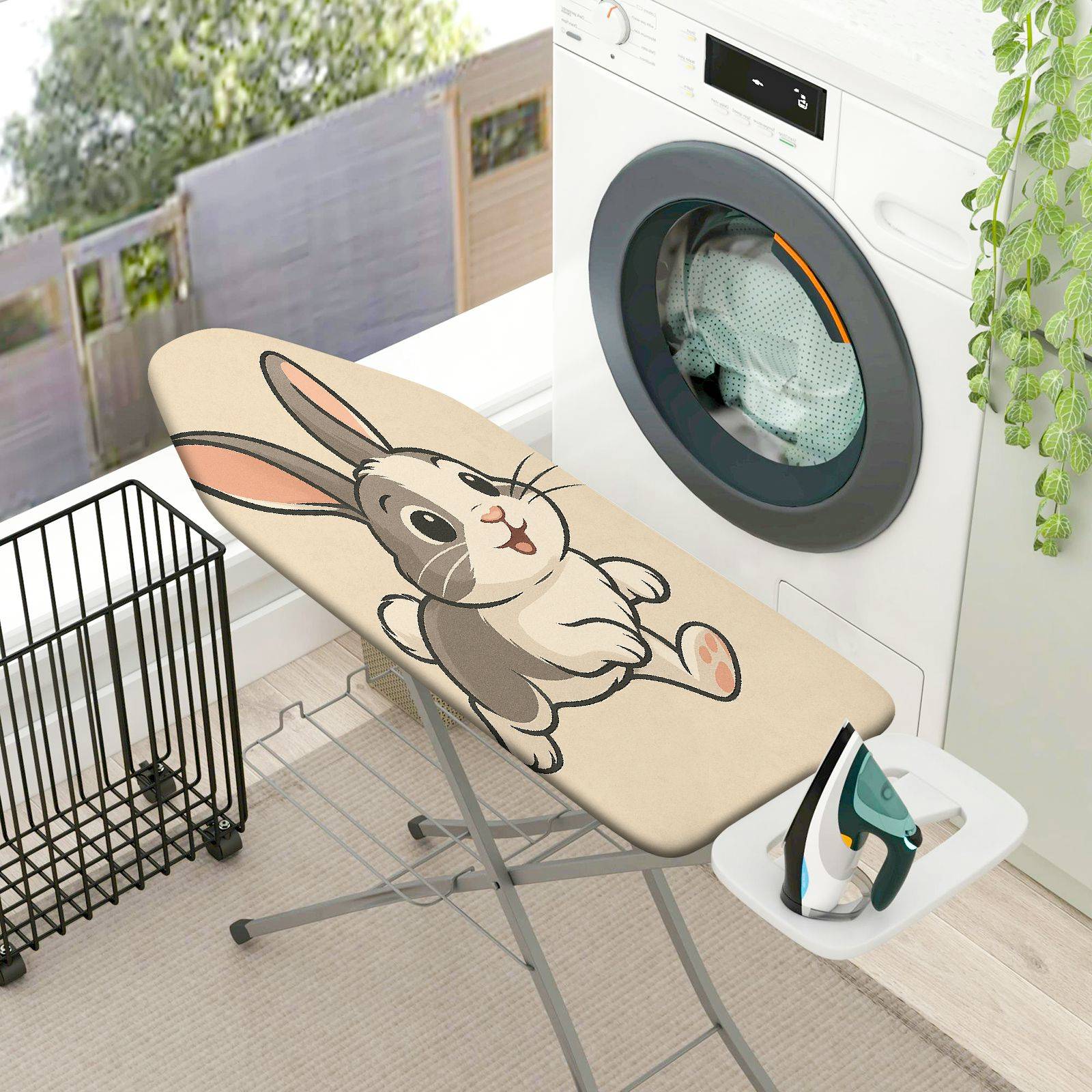 1-Piece Rabbit  Cute  Ironing Board Cover, Universal Size, Without Board