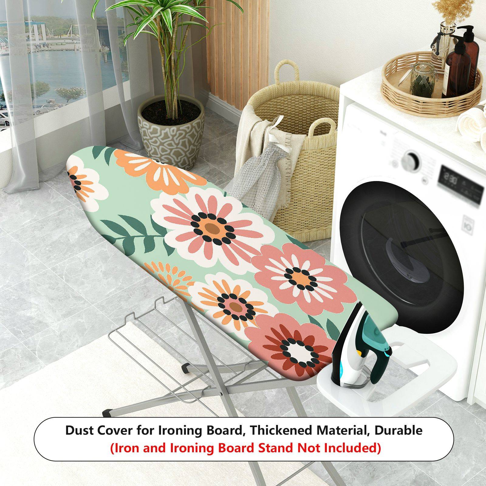 1-Piece Floral Pattern Printed Multifunction Decorative  Ironing Board Cover, Universal Size, Without Board