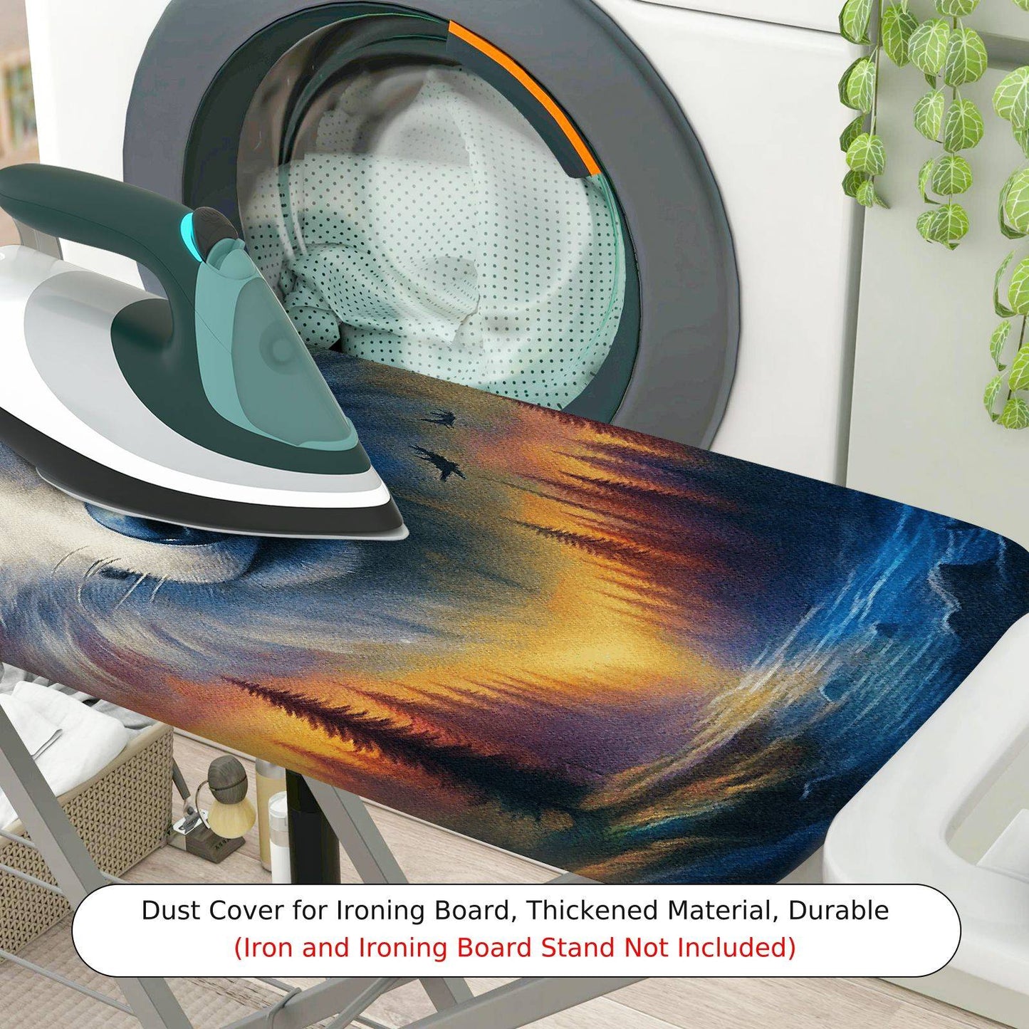 1-Piece Wolf Pattern Forest Scenery  Ironing Board Cover, Universal Size, Without Board